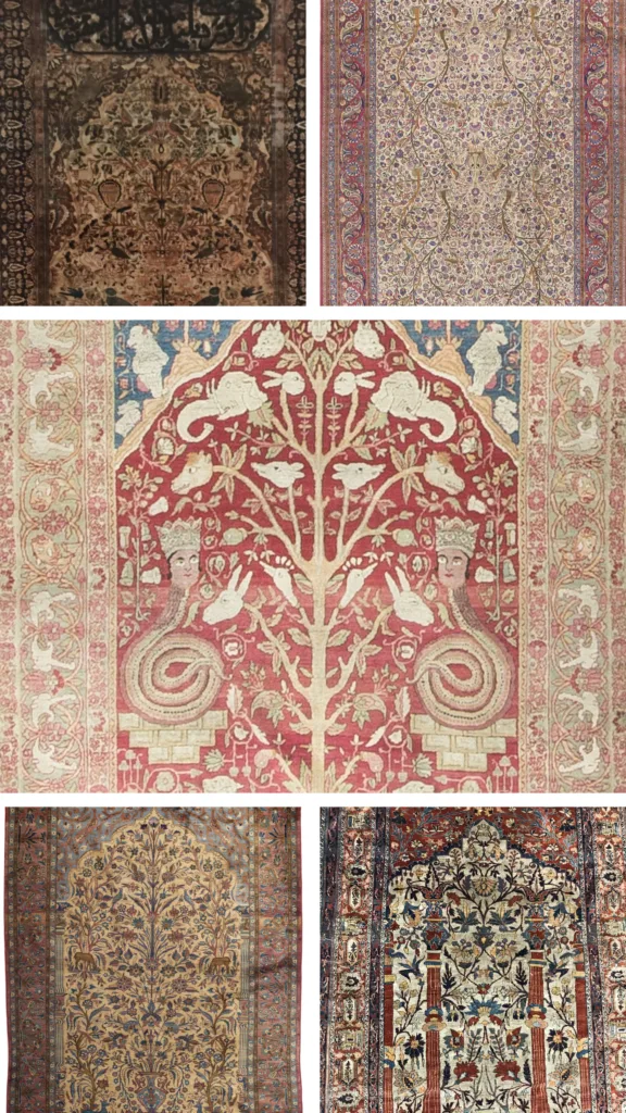 "Antique Persian Silk Rugs"